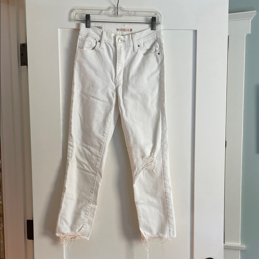 Levi’s White Distressed Slim Women’s Jeans